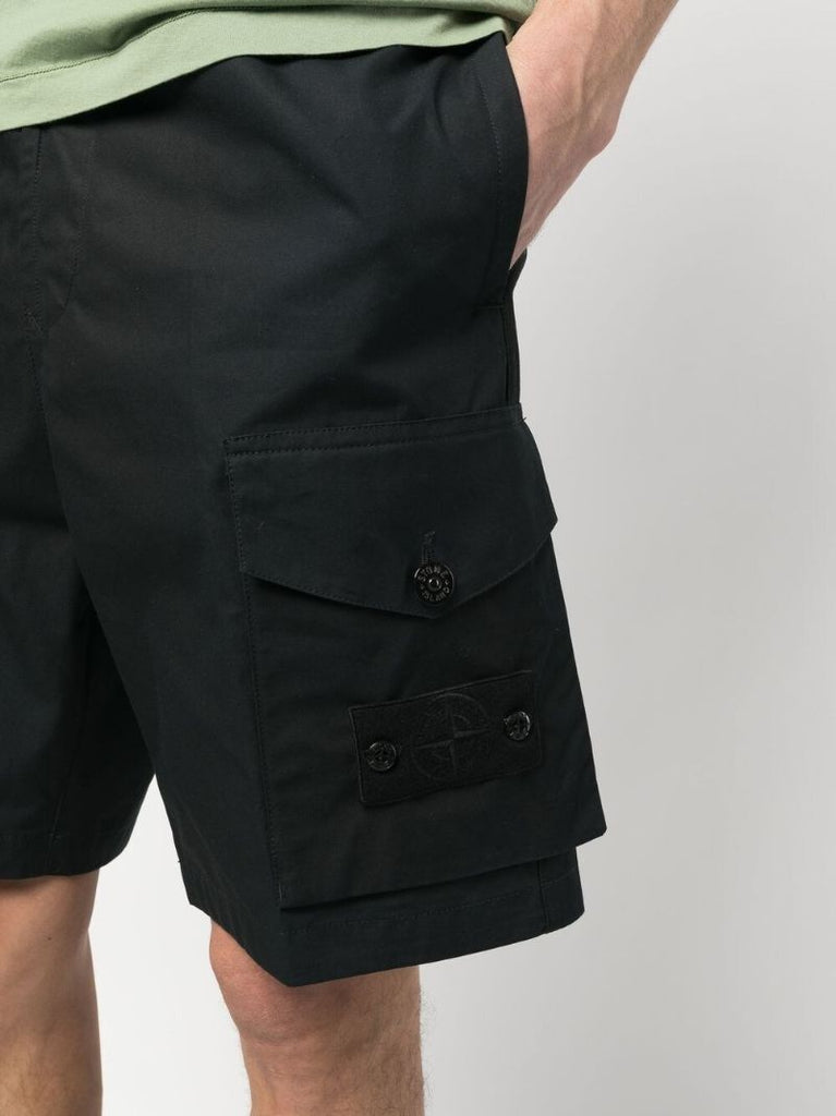 Black Knee-length Cargo Shorts