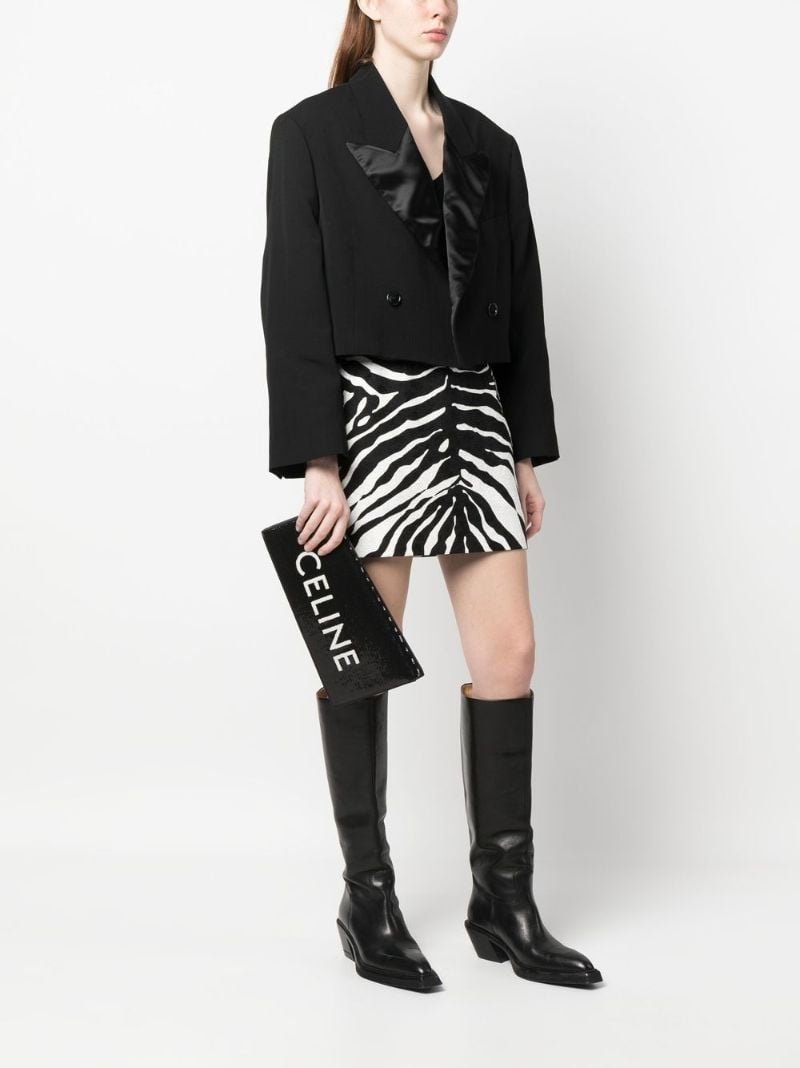 Black Asymmetric Sequin Logo Clutch Bag