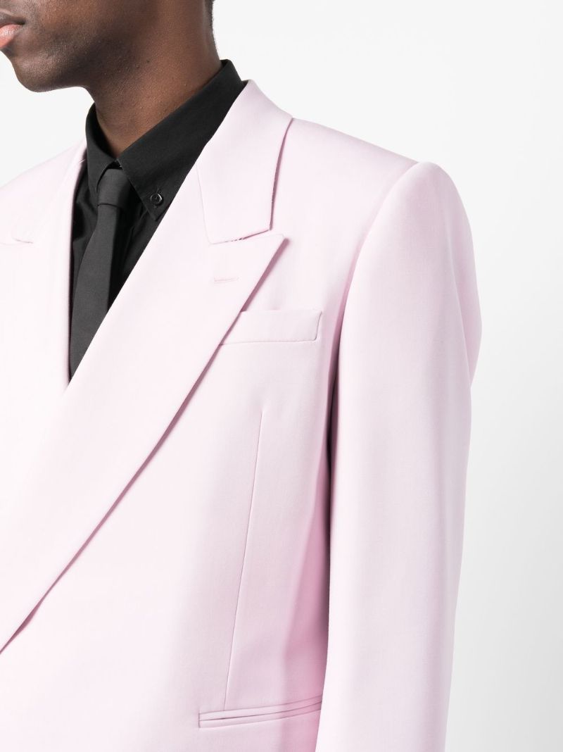 Purple Peak Lapels Wool Blazer