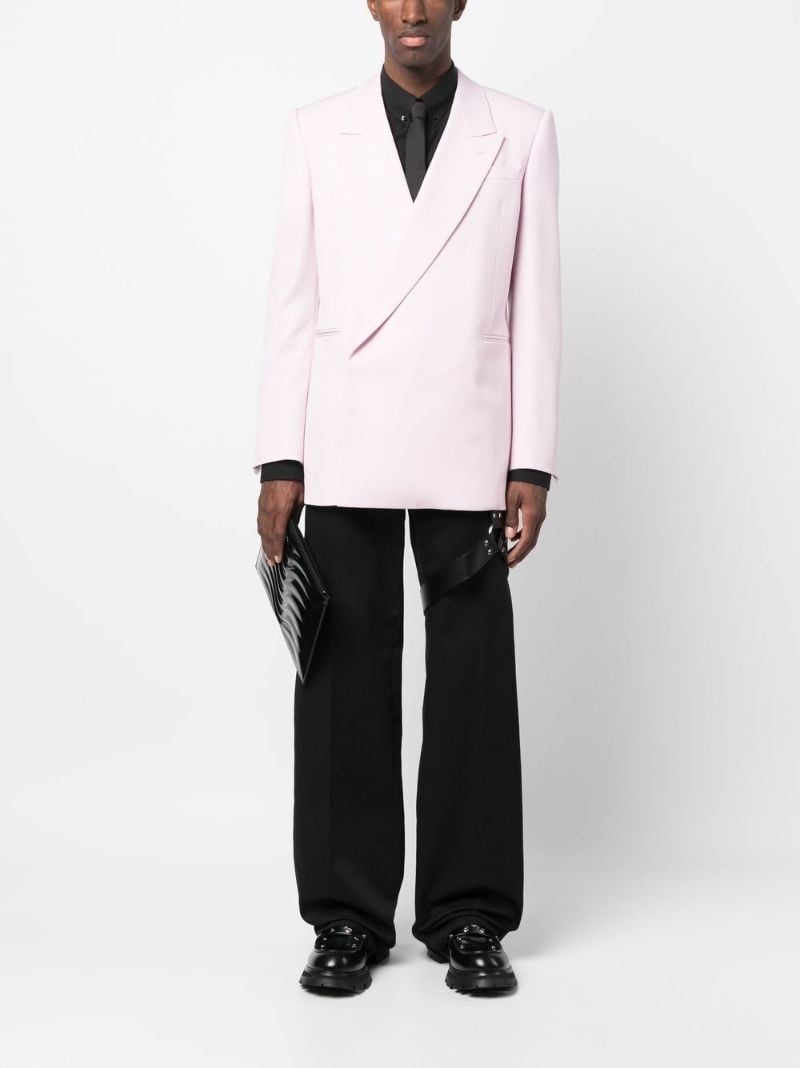 Purple Peak Lapels Wool Blazer