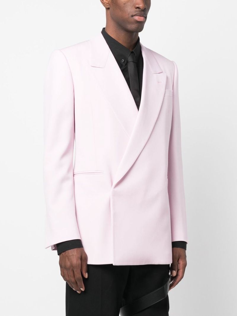 Purple Peak Lapels Wool Blazer