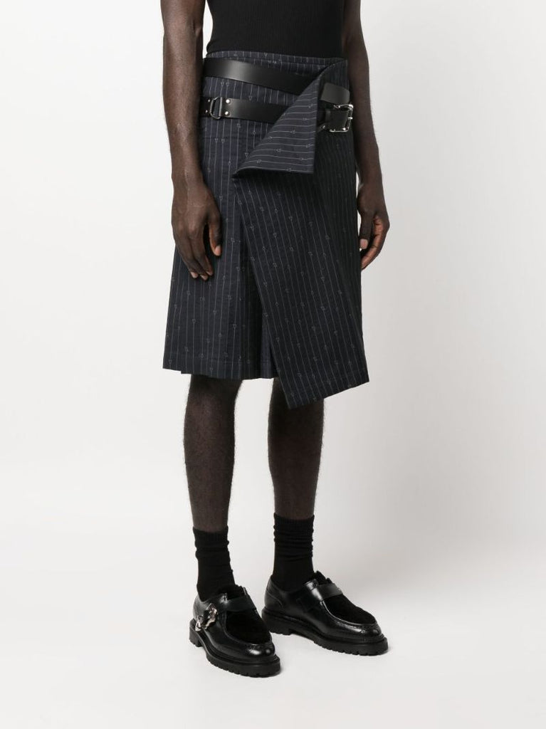 Blue Pinstripe Pleated Kilt