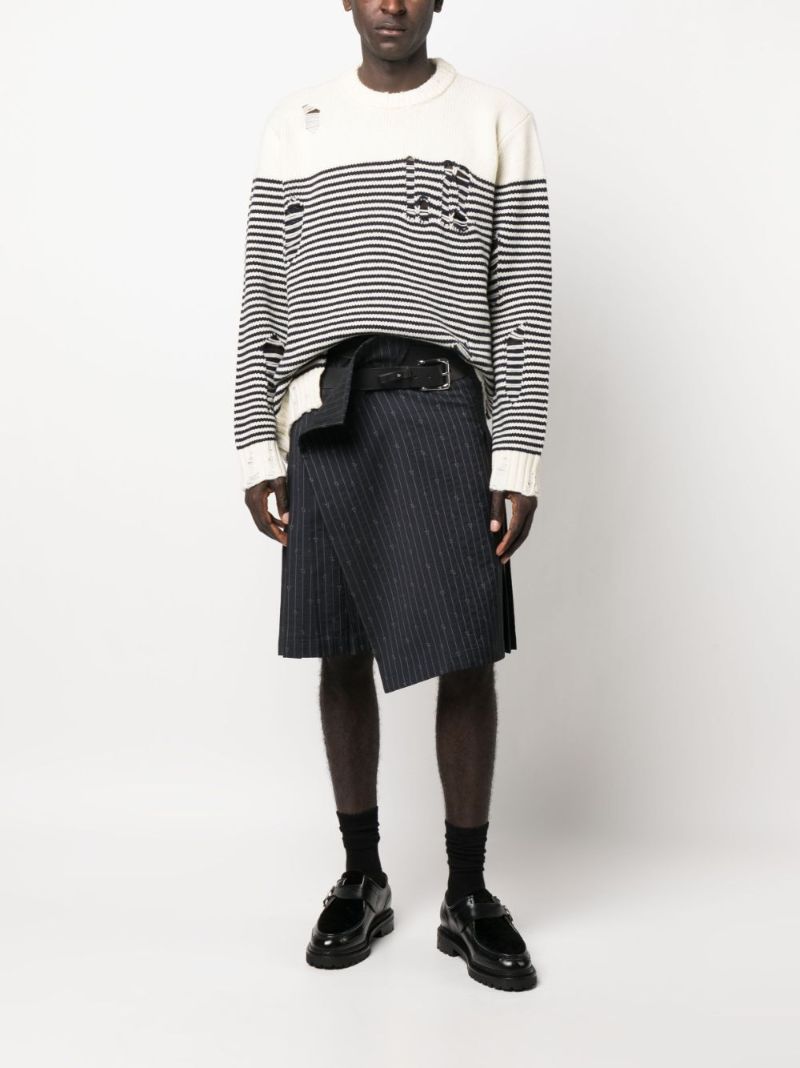Blue Pinstripe Pleated Kilt