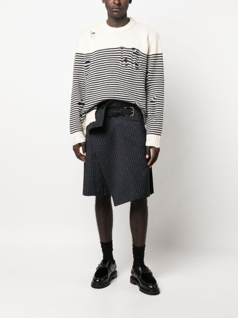 Blue Pinstripe Pleated Kilt