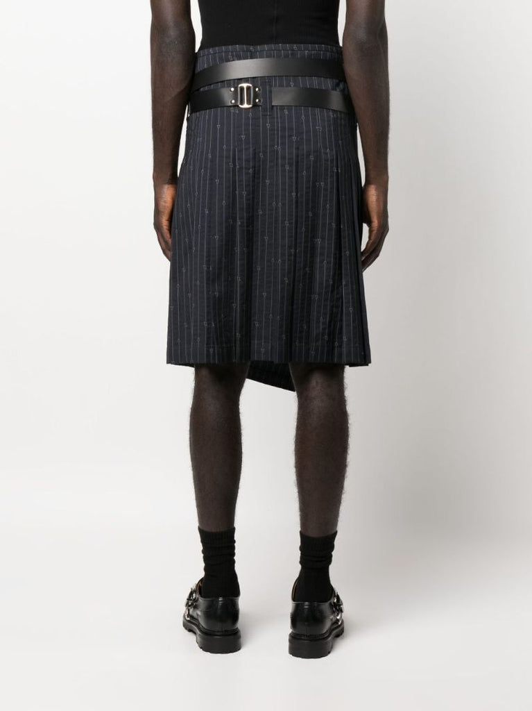 Blue Pinstripe Pleated Kilt
