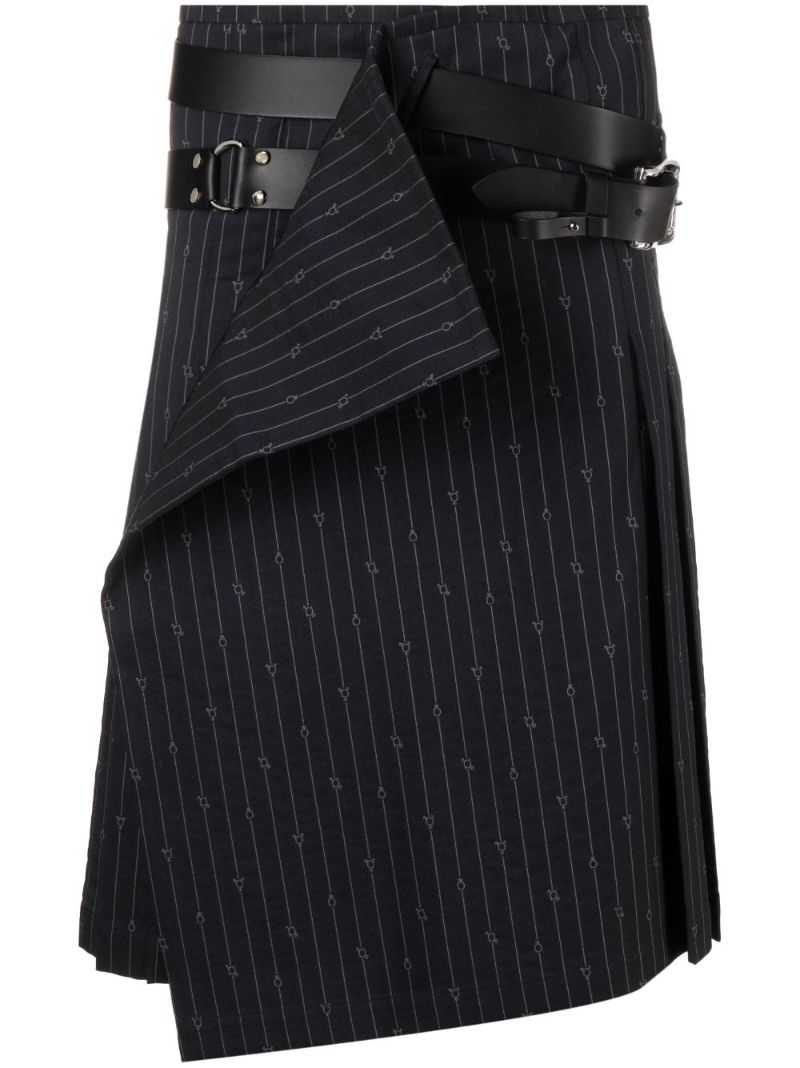 Blue Pinstripe Pleated Kilt