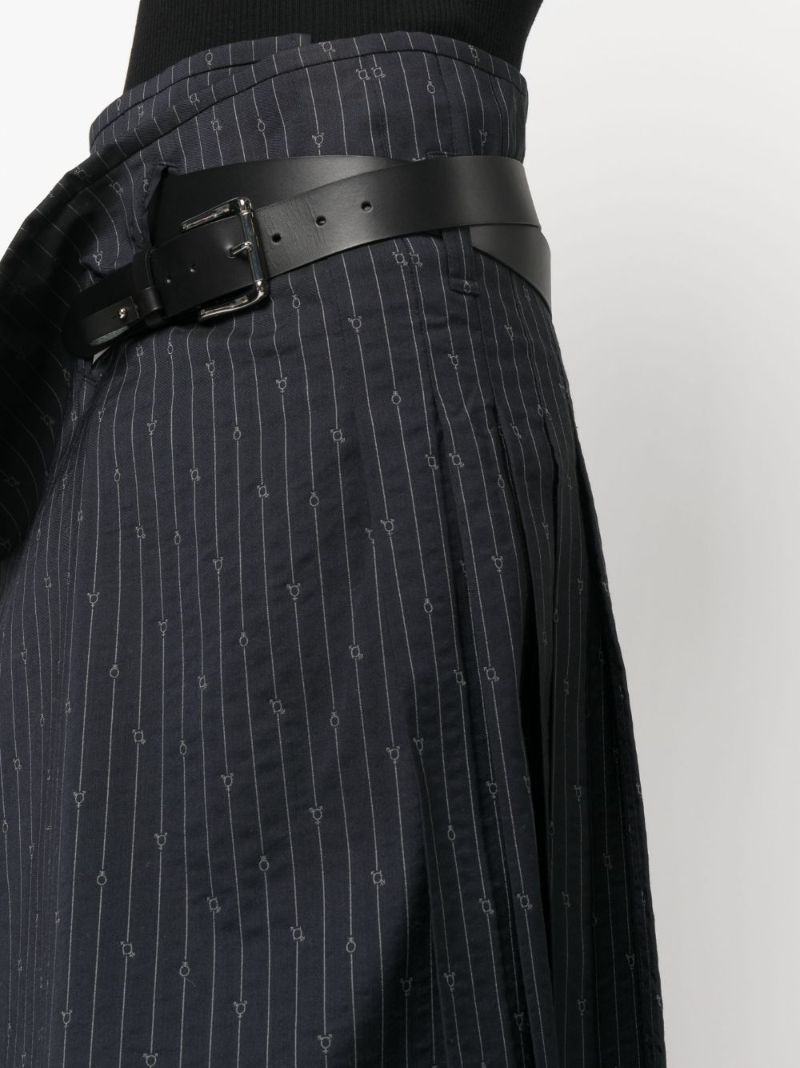 Blue Pinstripe Pleated Kilt