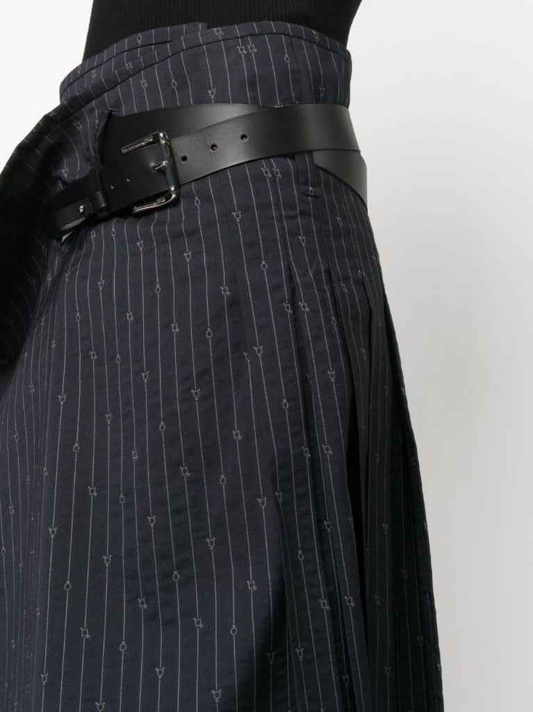 Blue Pinstripe Pleated Kilt