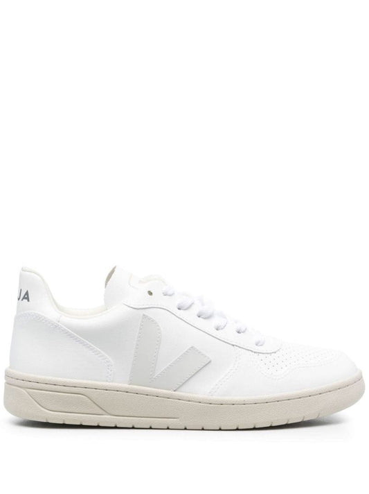 White V-10 Lace-up Sneakers