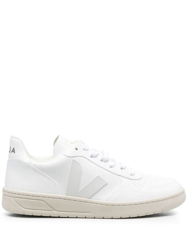 White V-10 Lace-up Sneakers