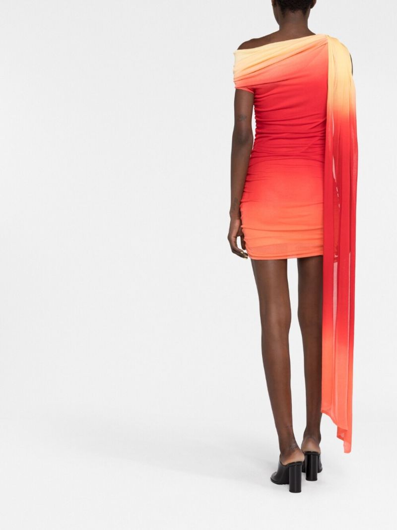 Red OmbrÃ_x0083_Â© One-shoulder Mini Dress
