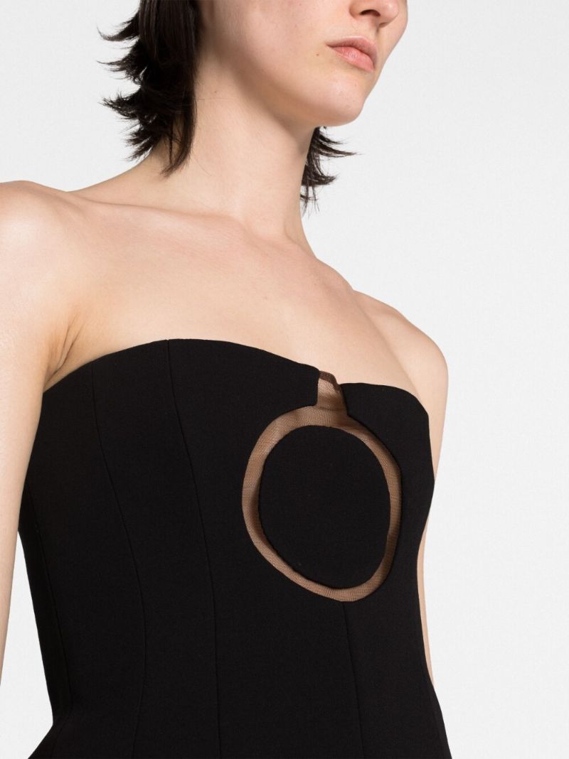 Black Circle Detail Bandeau Top