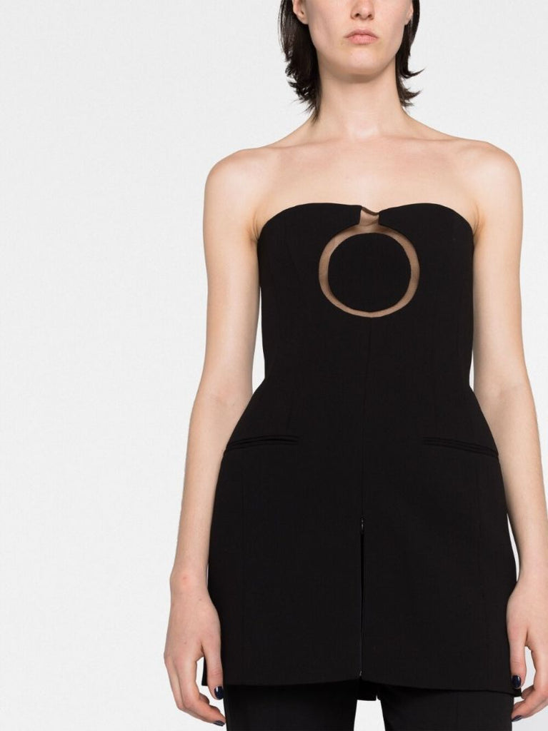 Black Circle Detail Bandeau Top