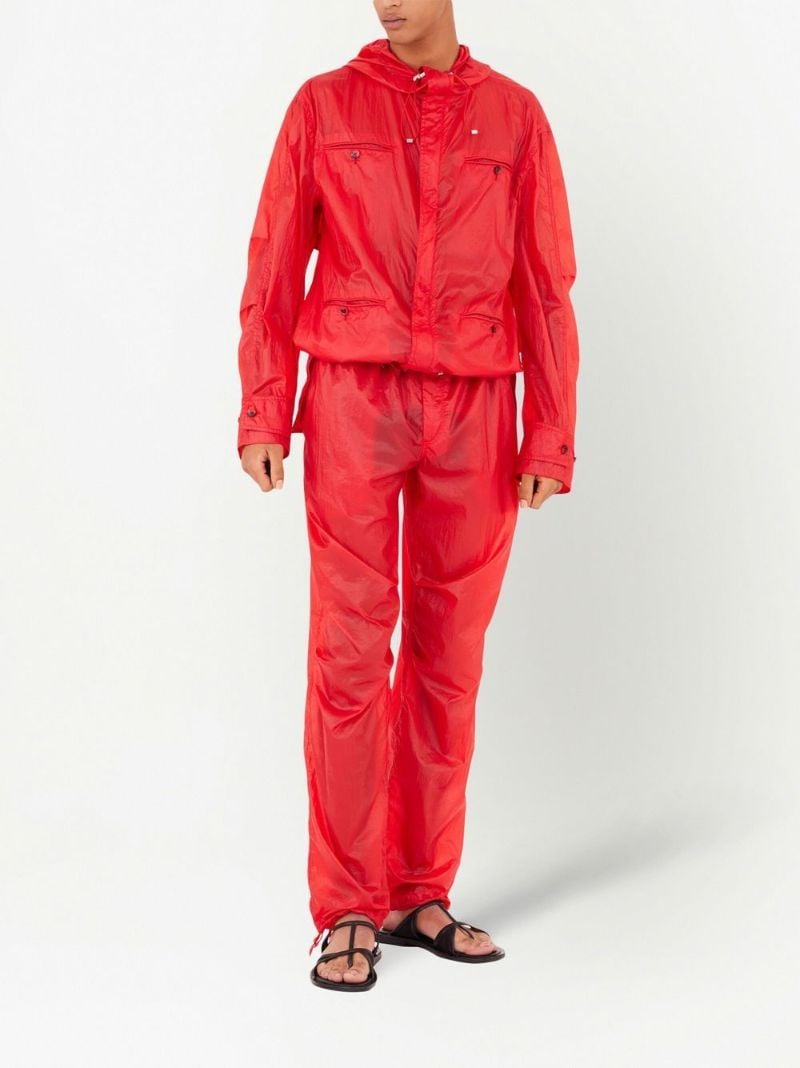 Red Hooded Blouson Jacket