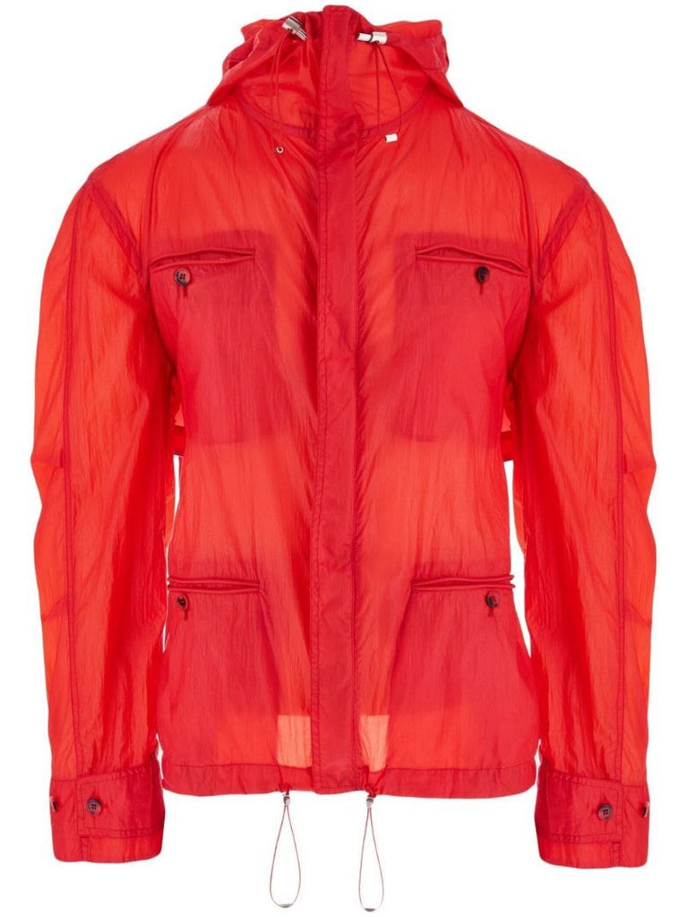 Red Hooded Blouson Jacket