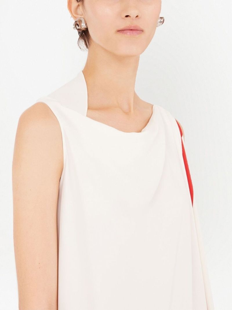 White Draped Midi Dress