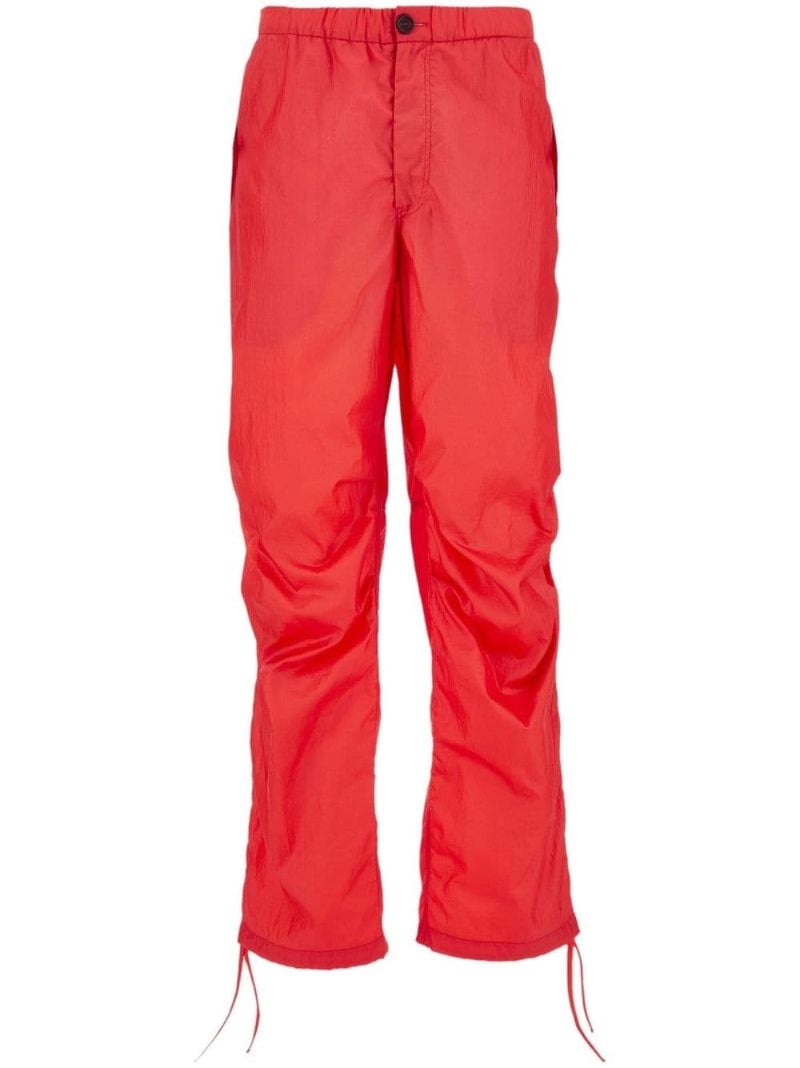 Red Nylon Cargo Trousers
