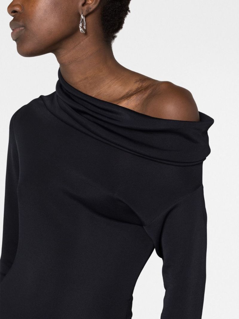 Black One-shoulder Maxi Dress