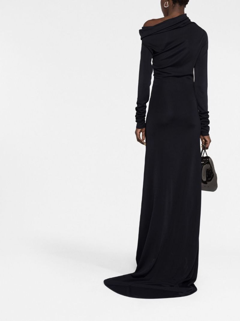Black One-shoulder Maxi Dress