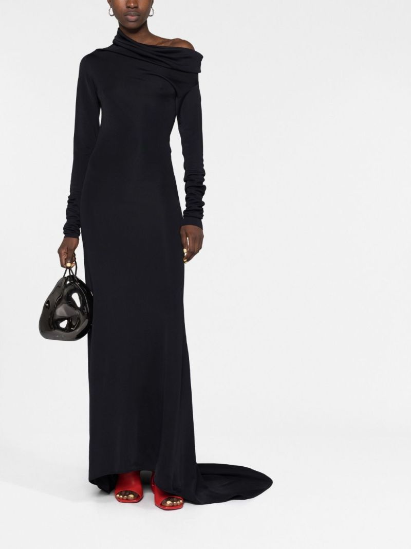 Black One-shoulder Maxi Dress