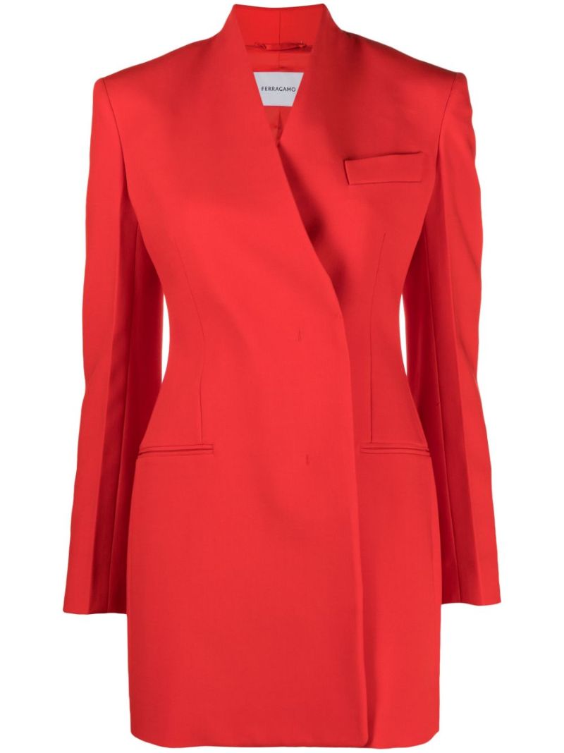 Red Single-breasted Blazer
