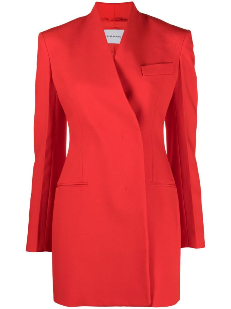 Red Single-breasted Blazer
