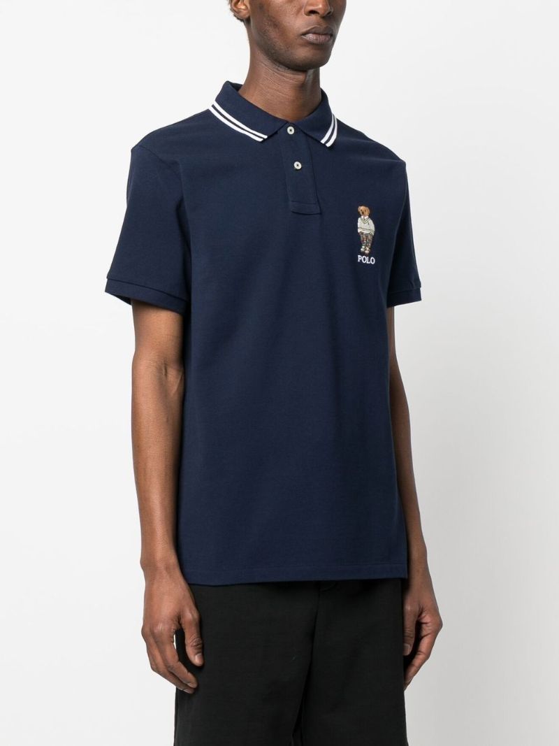 Blue Polo Bear Cotton Polo Shirt