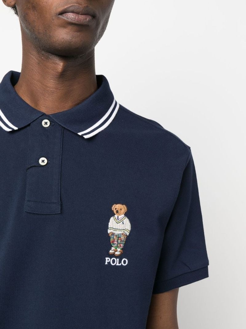 Blue Polo Bear Cotton Polo Shirt