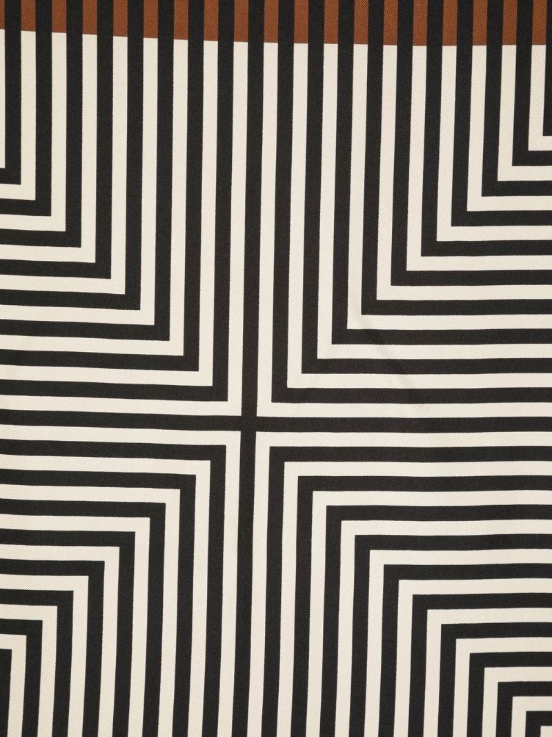 Neutral Striped Silk Scarf