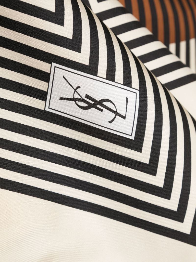 Neutral Striped Silk Scarf