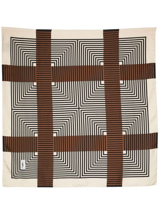 Neutral Striped Silk Scarf