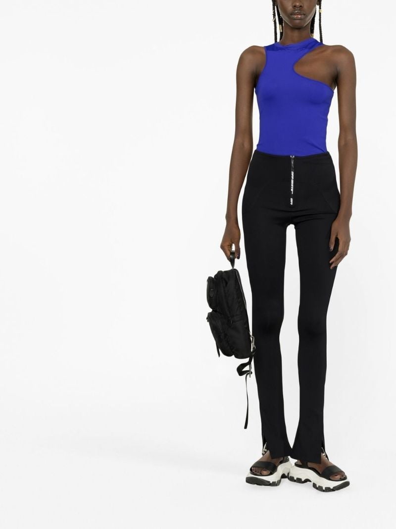 Black Zipped Flared Leggings