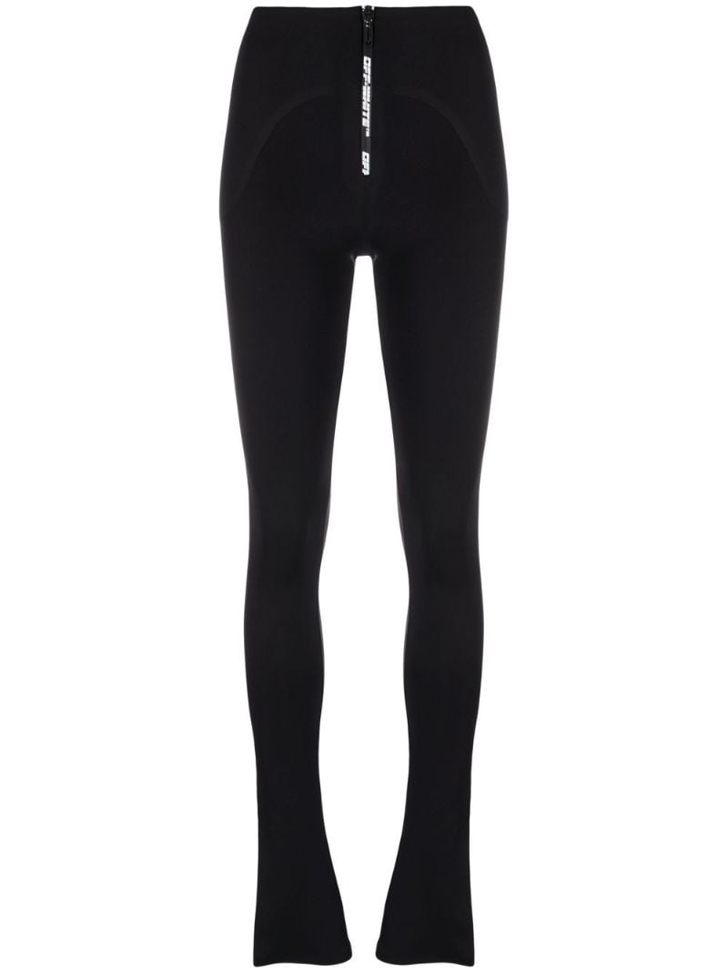 Black Zipped Flared Leggings