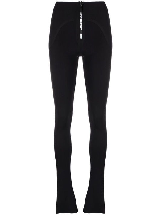 Black Zipped Flared Leggings