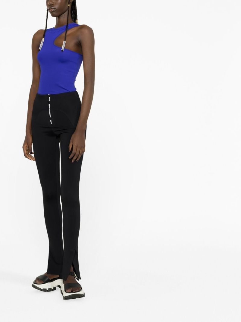 Black Zipped Flared Leggings