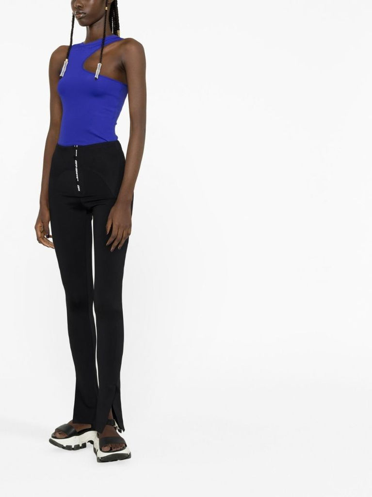 Black Zipped Flared Leggings