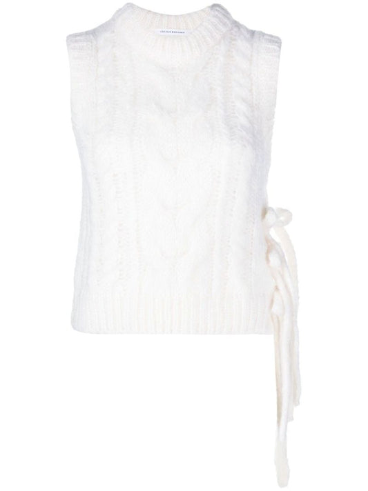 White Isa Cable Knit Vest