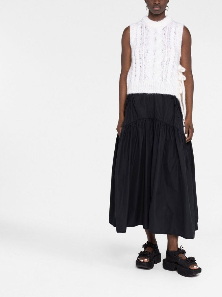 White Isa Cable Knit Vest