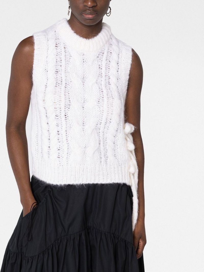 White Isa Cable Knit Vest