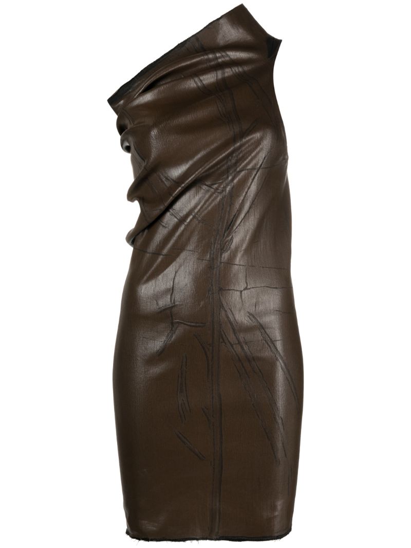 Brown Athena One-shoulder Mini Dress