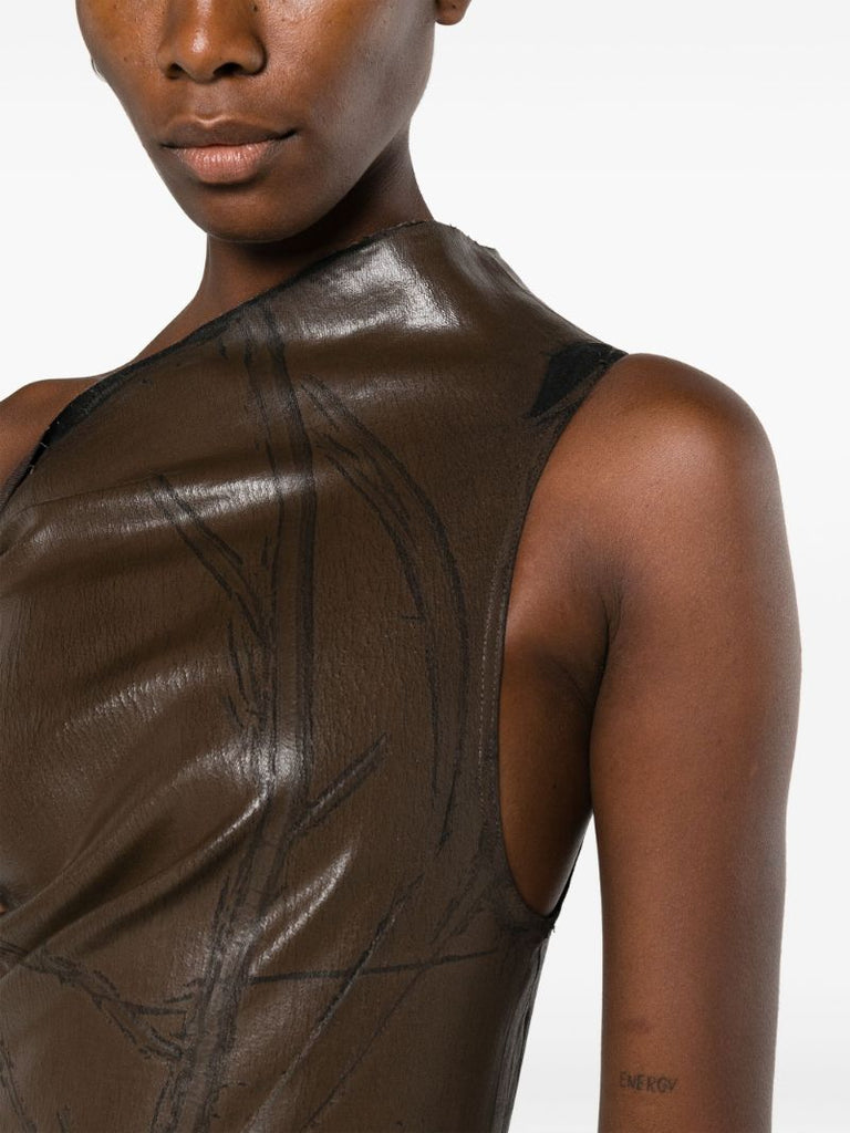 Brown Athena One-shoulder Mini Dress