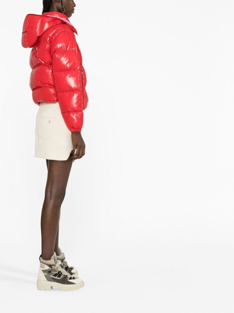 Bright Red Detachable Hood Down Jacket