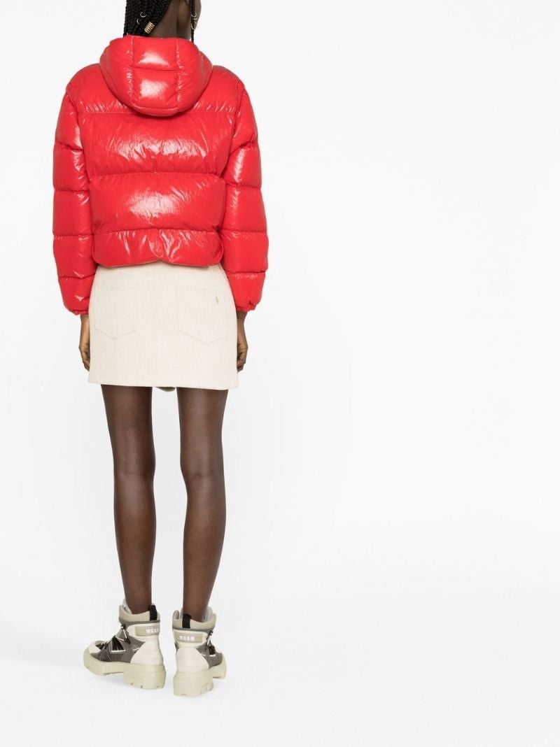 Bright Red Detachable Hood Down Jacket