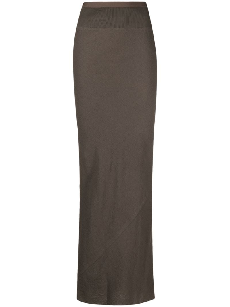 Green Coda Wool Maxi Skirt