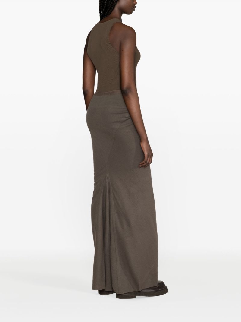 Green Coda Wool Maxi Skirt