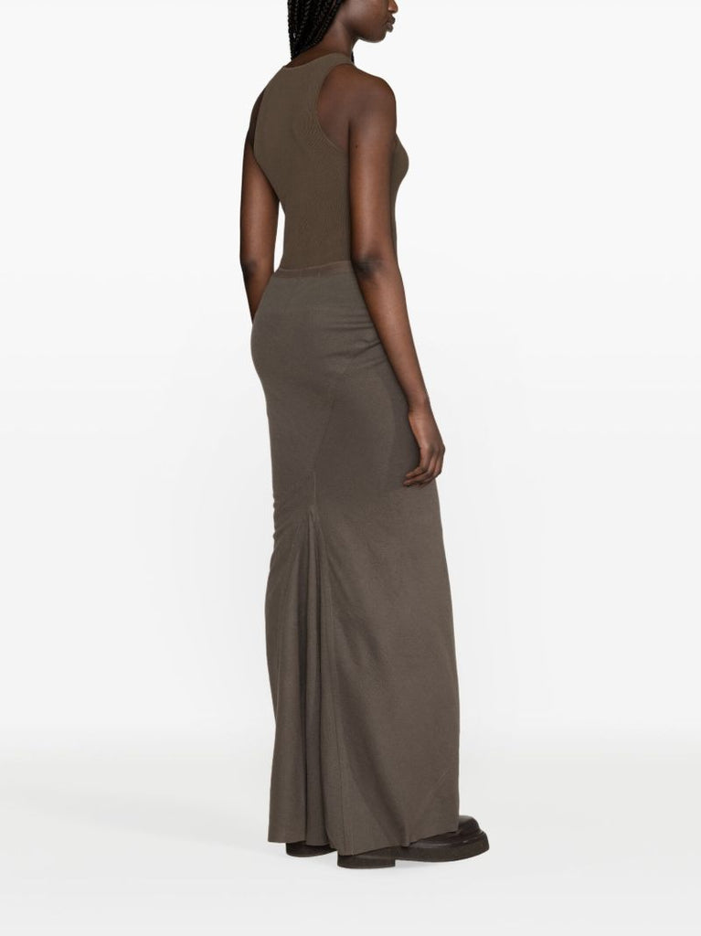 Green Coda Wool Maxi Skirt