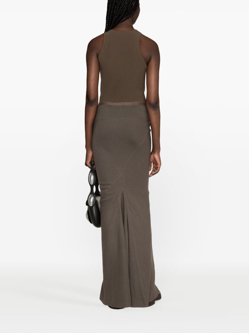 Green Coda Wool Maxi Skirt