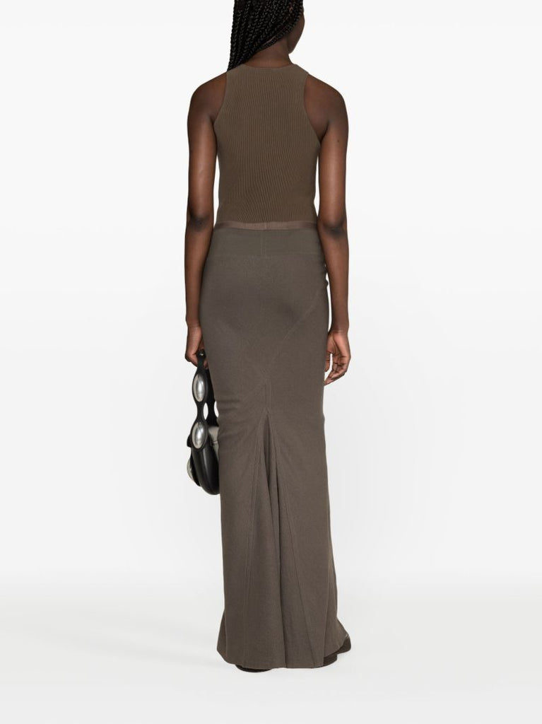 Green Coda Wool Maxi Skirt