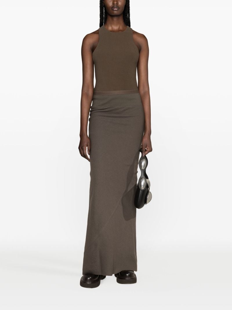 Green Coda Wool Maxi Skirt