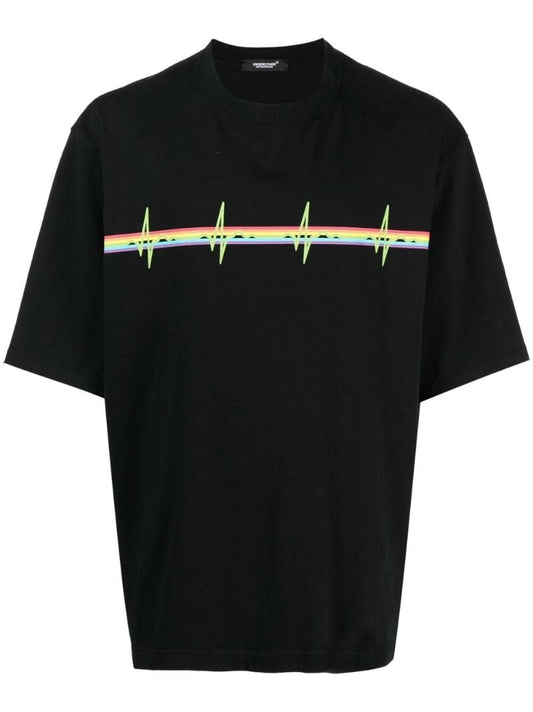 Black Graphic Print Cotton T-shirt